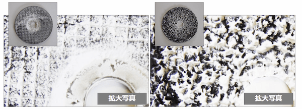 オフセット砥石との目詰まり比較