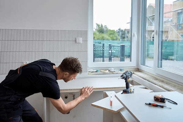 キッチンカウンター設置風景