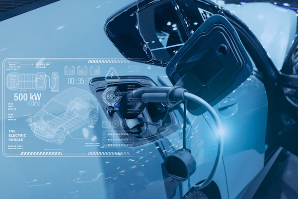 電気自動車のパワートレイン構造図、EVシルエット