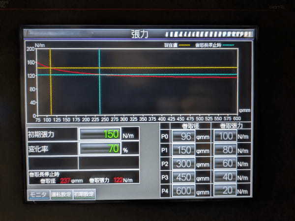 スリット変化率画面